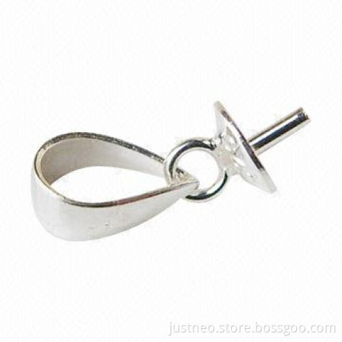 Solid 925 sterling silver pendant connector, size of 10mm